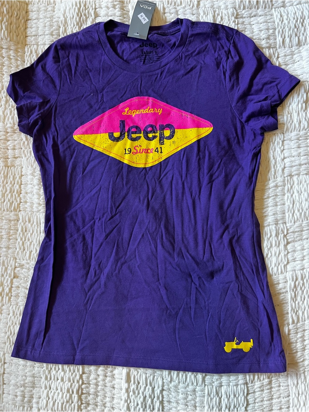Jeep Purple Tee with Pink and Yellow Logo
